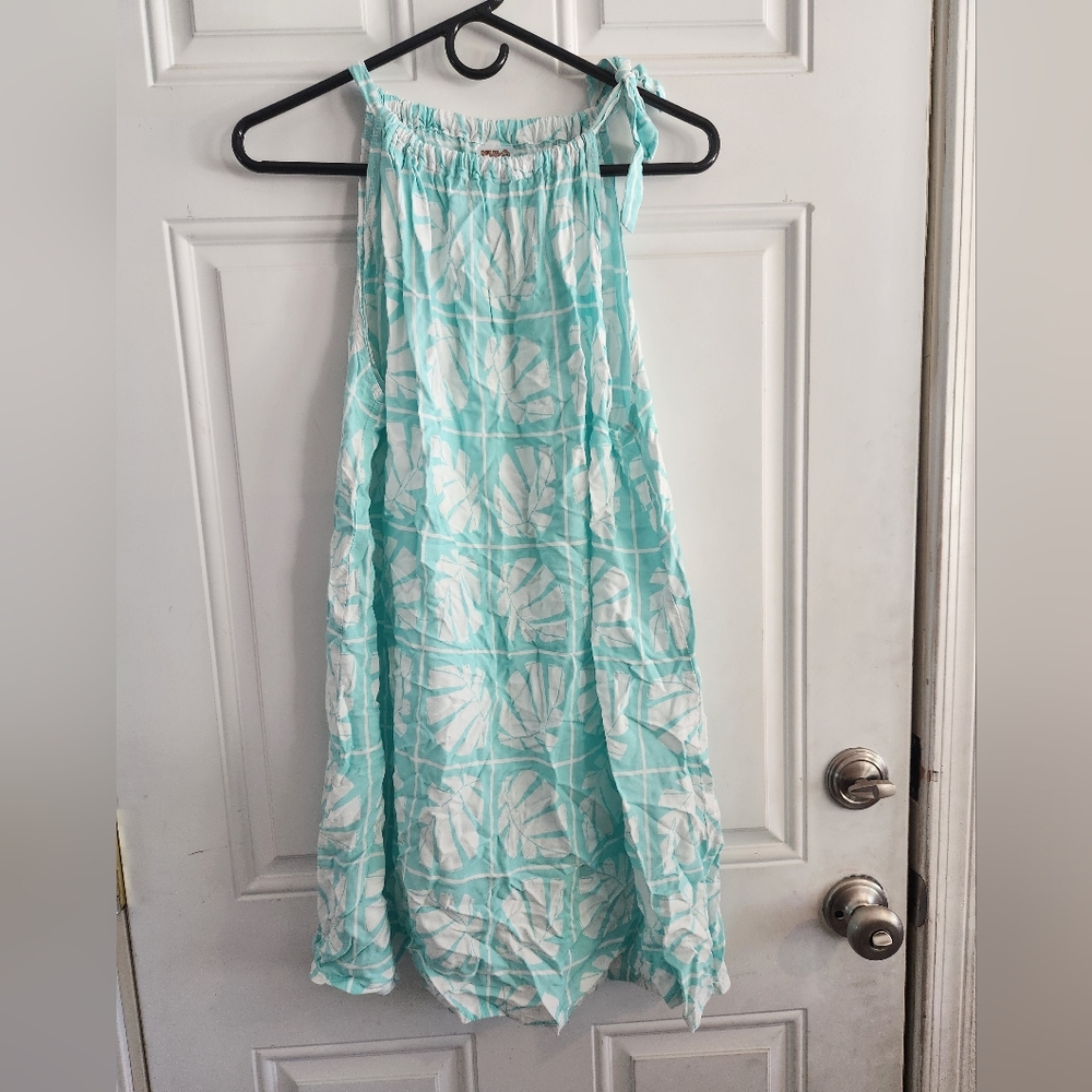 Hawaiian Sleeveless Turquoise Dress